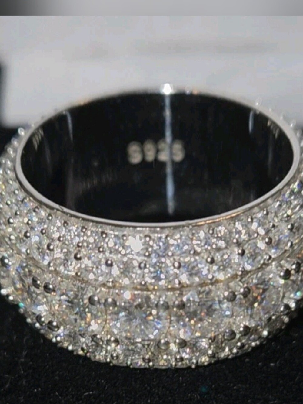 3 Carat Moissanite 925 Sterling Silver Band Ring, Bling Iced, Size 8 - Picture 8 of 9